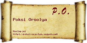Poksi Orsolya névjegykártya